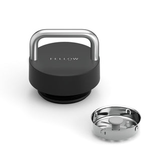 FELLOW black stainless steel lid with handle and detachable metal valve for Fellow Carter Carry Tumbler (32oz/946ml)
