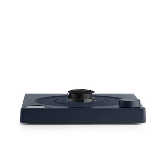 Fellow Corvo EKG Electric Kettle (120V) base in matte navy with control knob and circular heating plate
