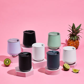 FELLOW Rocky Lowball Tumbler (10oz/296ml) in multiple colors with matte finish and BPA-free lids