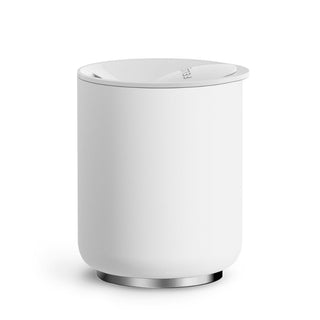 FELLOW Rocky Lowball Tumbler (10oz/296ml) in white with stainless steel base and magnetic lid