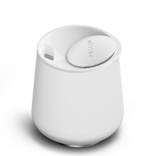 FELLOW Ruby Wine Tumbler (12oz/355ml) in white with magnetic BPA-free plastic lid and stainless steel base