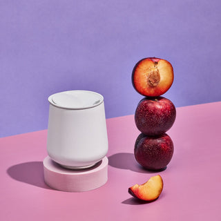 FELLOW Ruby Wine Tumbler (12oz/355ml) white ceramic-coated stainless steel with magnetic lid