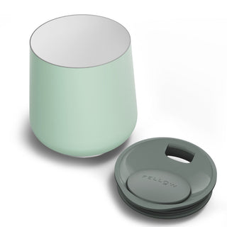 FELLOW Ruby Wine Tumbler (12oz/355ml) matte green stainless steel cup with detached BPA-free lid