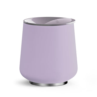 FELLOW Ruby Wine Tumbler (12oz/355ml) in matte purple with stainless steel rim and plastic lid