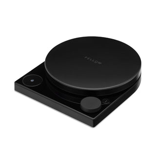 Fellow Tally Pro Precision Scale (Studio Edition) black anodized aluminum with digital control knob angle view