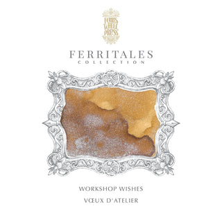 Elegant vintage frame with a shimmering amber and bronze ink splash from Workshop Wishes Fountain Pen Inks - 20ml Bottled | Ferris Wheel Press