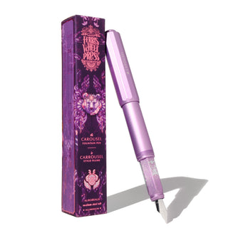 2024 Limited Edition Aluminum Carousel Fountain Pen - Aurorealis in lavender aluminum with detailed Ferris Wheel Press box