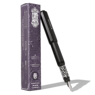 Limited Edition | Bearrington Black Fountain Pen | Ferris Wheel Press with decorative grip and aluminum body