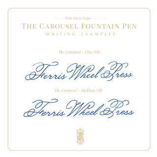 Limited Edition | Bearrington Black Fountain Pen | Ferris Wheel Press handwritten blue ink calligraphy samples