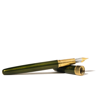 The Joule Fountain Pen - Juniper Moss | Ferris Wheel Press with brass and gold plated details