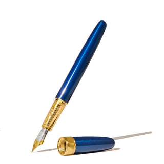 The Joule Fountain Pen - Luna Celeste | Ferris Wheel Press with sapphire lacquer and gold accents