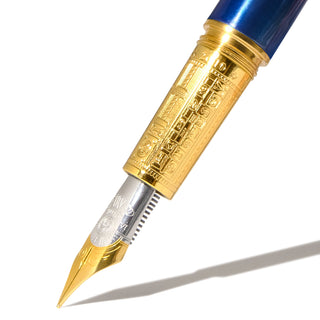 The Joule Fountain Pen - Luna Celeste | Ferris Wheel Press with gold engraved nib and sapphire blue barrel
