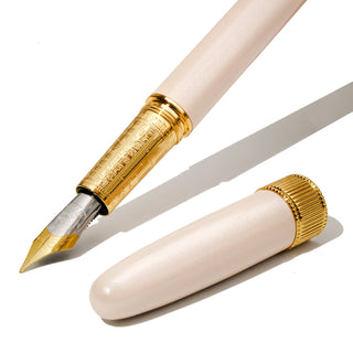 The Joule Fountain Pen - Chantilly Lacewood | Ferris Wheel Press with engraved gold nib and pale wood finish