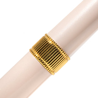 The Joule Fountain Pen - Chantilly Lacewood | Ferris Wheel Press with gold-plated textured grip ring close-up
