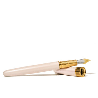 The Joule Fountain Pen - Chantilly Lacewood | Ferris Wheel Press with gold nib and soft pink lacquer body