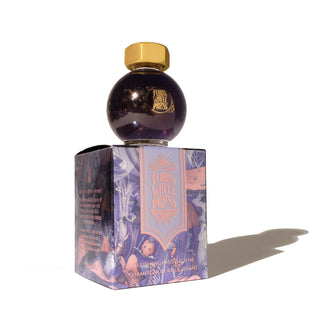 Blushing Mushroom Fountain Pen Inks - 20ml Bottled | Ferris Wheel Press dark purple ink bottle and decorative box