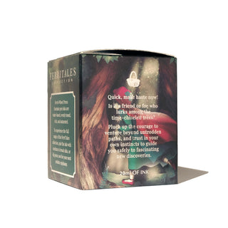 Cloak and Forest Fountain Pen Inks - 20ml Bottled | Ferris Wheel Press packaging with artistic forest illustration and text.