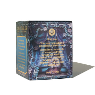Lapis Lullabies Fountain Pen Inks - 20ml Bottled | Ferris Wheel Press packaging featuring poetic floral design and blue hues