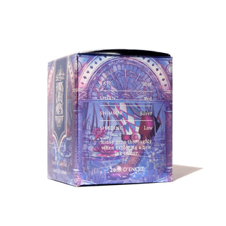 Box of Tears of Sapphire Fountain Pen Inks - 20ml Bottled | Ferris Wheel Press with detailed color and usage information visible