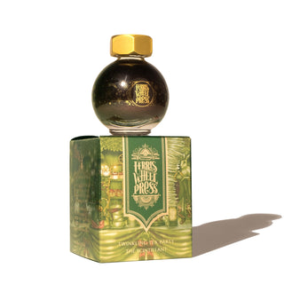 Twinkling Tea Party Fountain Pen Inks - 20ml Bottled | Ferris Wheel Press displayed on decorative green box with gold cap and logo