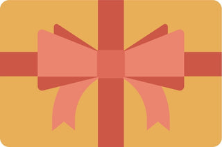 Gift Card with a flat orange bow design on a yellow background for Giraffy Co.