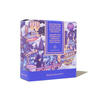 Astral Blue Odyssey | 38ml Ink | Ferris Wheel Press box with detailed purple and gold fantasy artwork
