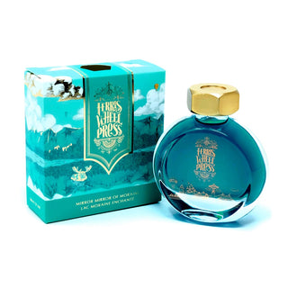 Mirror Mirror of Moraine | 38ml Ink | Ferris Wheel Press in round glass bottle with gold cap and teal packaging