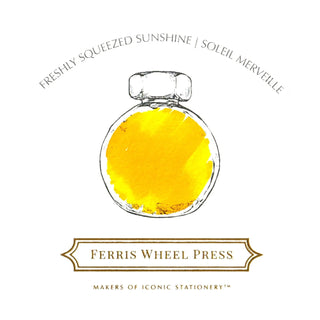 Freshly Squeezed Sunshine | 38ml Ink | Ferris Wheel Press bright yellow ink in round bottle artwork