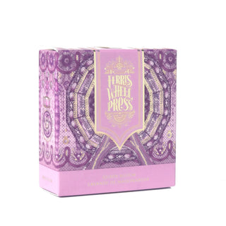 Queen Allium | 38ml Ink | Ferris Wheel Press box with intricate purple and gold decorative patterns and label