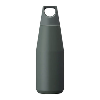 KINTO TRAIL Tumbler 580ml in matte dark green stainless steel with ergonomic handle lid design