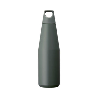 KINTO TRAIL Tumbler 1080ml in matte gray stainless steel with a looped cap for easy carrying