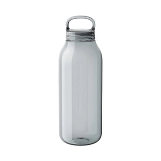 KINTO WATER Bottle 950ml transparent copolyester with silicone lid viewed from front on white background