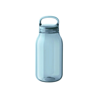 KINTO WATER Bottle 300ml transparent blue copolyester tumbler with handle and spill-proof lid design