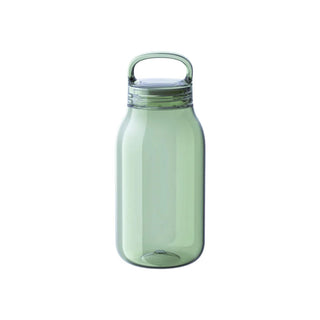 KINTO WATER Bottle 300ml in translucent green copolyester with a loop handle on the lid