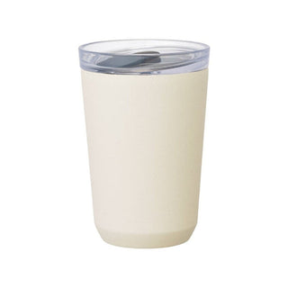 KINTO To Go Tumbler (with plug) 360ml in beige stainless steel with clear lid and silicone seal