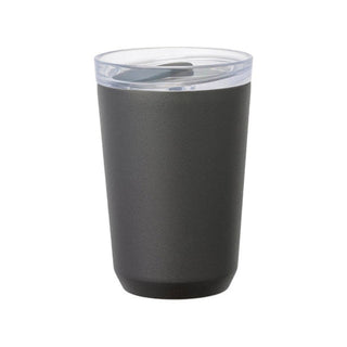 KINTO To Go Tumbler (with plug) 360ml in matte black stainless steel with clear lid design
