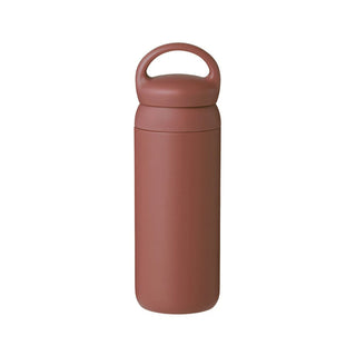 KINTO Day Off Tumbler 500ml in matte terracotta with loop handle and sleek stainless steel body