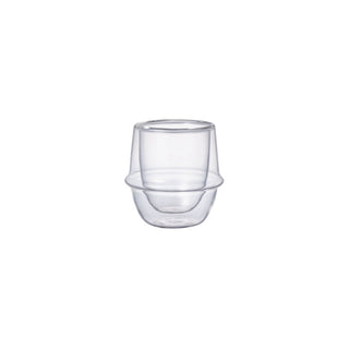 KINTO KRONOS Double Wall Espresso Cup 80ml made of clear heat-resistant glass with modern curved design