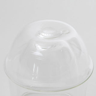 KINTO KRONOS Double Wall Wine Glass 250ml showing clear heat-resistant glass top with water droplets detail