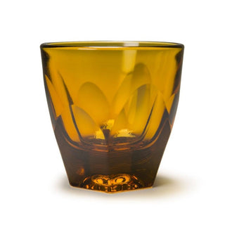 notNeutral VERO Cappuccino Glass 6oz in amber glass with a textured base and smooth rim design