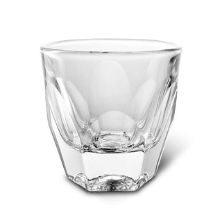 notNeutral VERO Cappuccino Glass 6oz clear thick glass with faceted base and smooth rim design