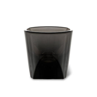 notNeutral VERO Espresso Glass 3oz in smoky glass with thick base and smooth sides visible from front angle