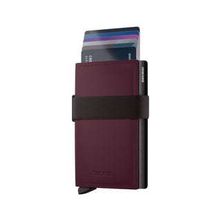 Secrid Bandwallet Matte in Plum with cards extended