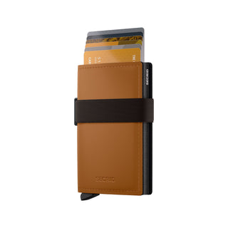 Secrid Bandwallet Matte in Toffee with cards extended