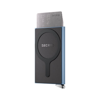 Secrid Cardprotector+ Fluted for MagSafe in Ice Blue with cards extended