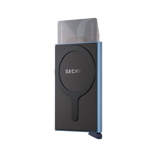 Secrid Cardprotector for MagSafe in Ice Blue with cards extended