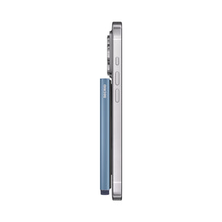 Secrid Cardprotector for MagSafe in Ice Blue attached to a smartphone
