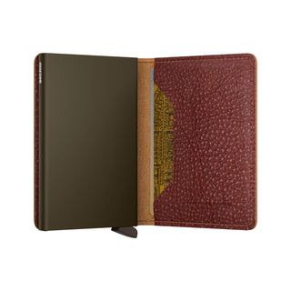Secrid Slimwallet Veg in Tuscan, semi-open interior view