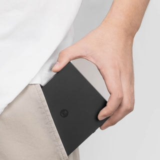Timemore Black Mirror Mini Coffee Scale in black slim design fitting into pocket compactly