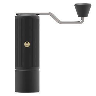 Timemore Chestnut X Lite hand grinder with black textured body and stainless steel handle shown upright